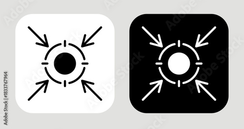 Target Path Icon In Black and White Glyph Style
