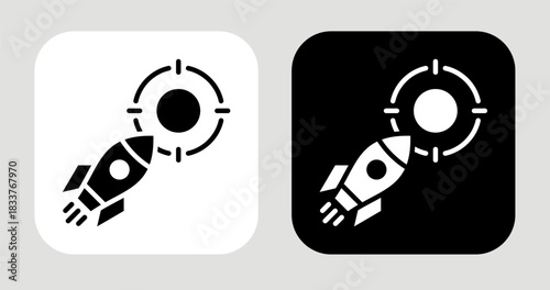 Launch Point Icon In Black and White Glyph Style