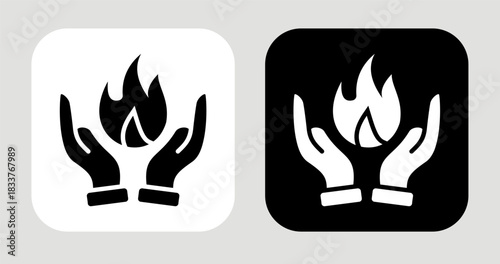 Spirit of Hope Icon In Black and White Glyph Style