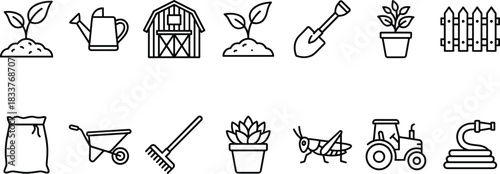 Winning and Competition Icon Set Victory, Gold Medal, Trophy, Podium, Target, Wreath, Achievement, Success, and Goal Outline Vector Collection