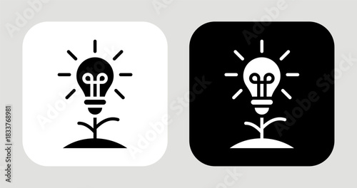 Idea Seeds Icon In Black and White Glyph Style