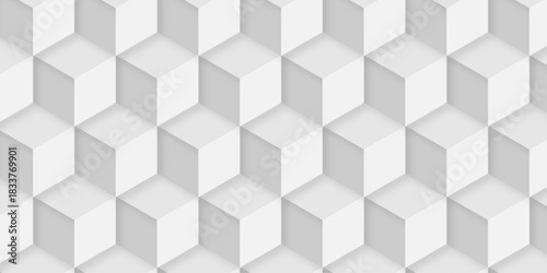 Structure white wall block box cube seamless pattern grid vintage wallpaper. surface triangle web monochrome square texture white background.	
