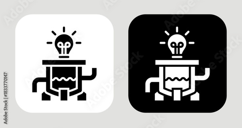 Idea Reactor Icon In Black and White Glyph Style