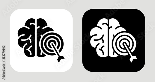 Focus Core Icon In Black and White Glyph Style