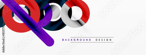 Abstract colorful lines create dynamic composition. Modern design elements suggest innovation, energy, visual appeal. Simple background enhances shapes.