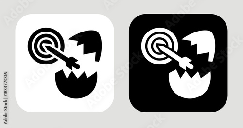 Vision Hatch Icon In Black and White Glyph Style