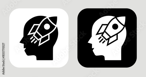 Mind Launchpad Icon In Black and White Glyph Style