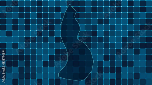 Modern Digital grid map illustration of Liechtenstein Technology geography background