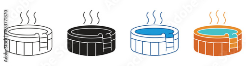 Hot tub icon set , vector sign symbol for design. Vector illustration.