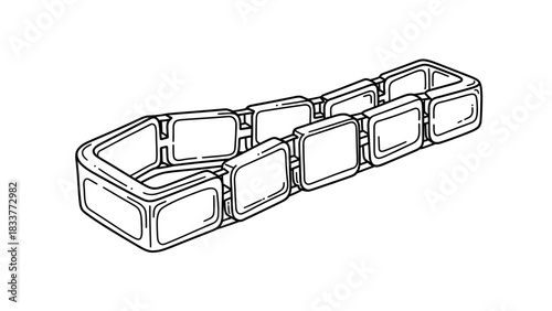 Illustration of a vintage stretch band watch bracelet retro style isolated on white background