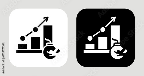 Trend Burst Icon In Black and White Glyph Style