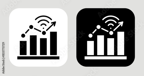 Future Signal Icon In Black and White Glyph Style