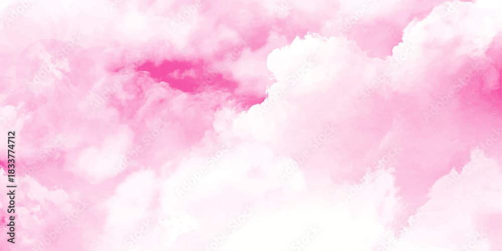 Fototapeta premium Pastel sky with soft white clouds. Fantastic color fantasy background. Sweet dreams concept for wallpaper, backdrop and design.