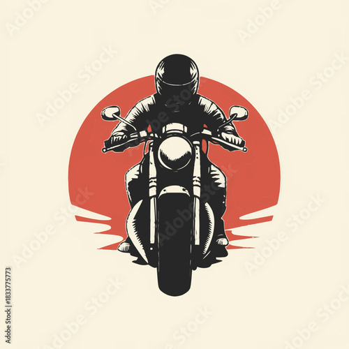vector illustration of a pirate Motorbiker