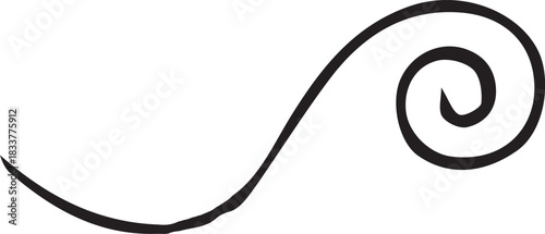 Black swirl line isolated on white background, simple design
A simple black swirl line on a white background creates a minimalist design. The curved shape and spiral add an abstract touch, perfect for
