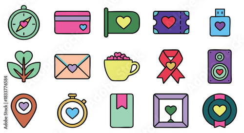 Spread the love with these cheerful heart icons for Valentine's Day or your next creative project