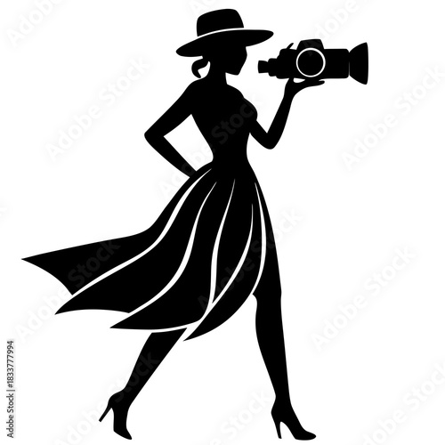Fashion Photographer Silhouette Vector