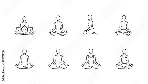 Minimalist yoga poses collection for mindful practice