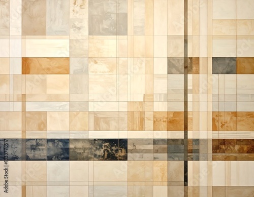 Abstract Geometric Composition with Earth Tones and Subtle Textural Variations