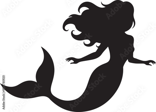 Mermaid Silhouette in Vector