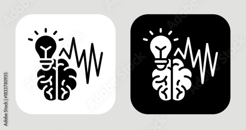 Idea Pulse Icon In Black and White Glyph Style