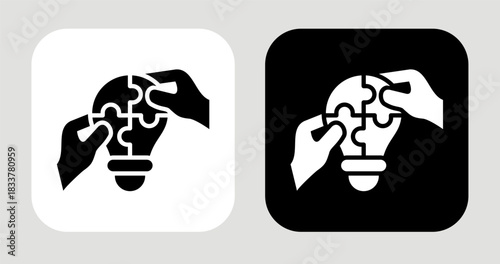Bright Path Icon In Black and White Glyph Style