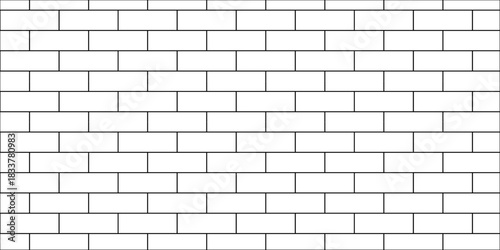 Pavement slab road seamless mosaic stone concrete wall surface tiles. subway vector block rock white brick wall texture background.	