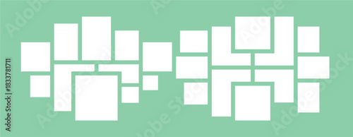 Pictures or photos frame collage layout abstract photo frames and digital photo wall template
