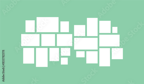 Pictures or photos frame collage layout abstract photo frames and digital photo wall template
