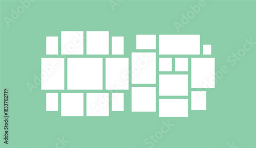 Pictures or photos frame collage layout abstract photo frames and digital photo wall template
