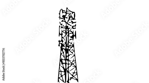 vector illustration of a mobile tower