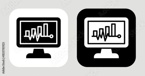 Market Pulse Icon In Black and White Glyph Style