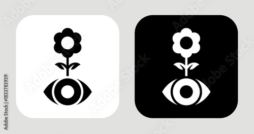 Vision Growth Icon In Black and White Glyph Style