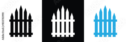 Fence  icon. Isolated on white and black background. Vector illustration. EPS 10 .