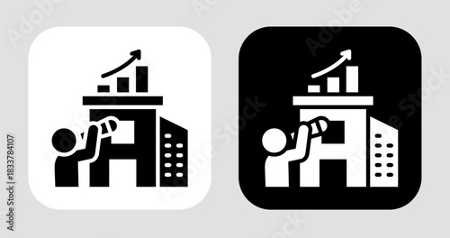 Business Scope Icon In Black and White Glyph Style