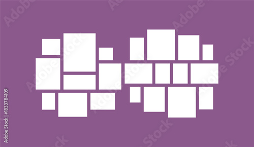 Pictures or photos frame collage layout abstract photo frames and digital photo wall template
