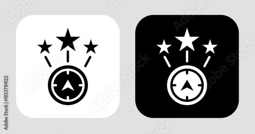Future Map Icon In Black and White Glyph Style