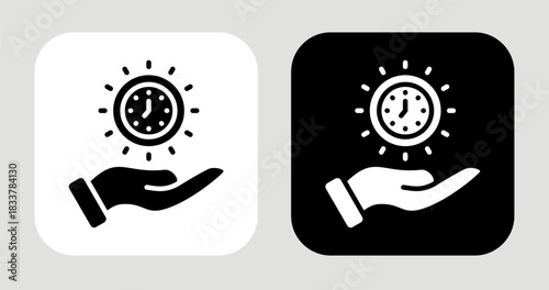 Golden Moment Icon In Black and White Glyph Style