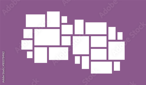 Pictures or photos frame collage layout abstract photo frames and digital photo wall template
