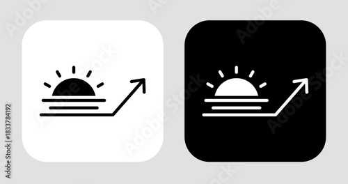 Horizon Light Icon In Black and White Glyph Style