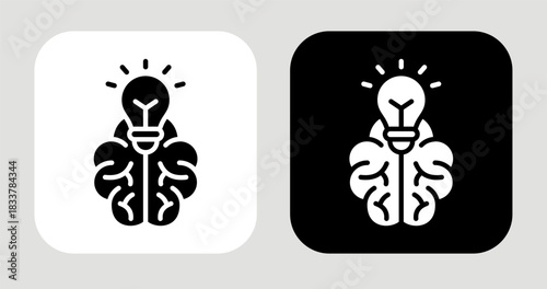 Creative Spark Icon In Black and White Glyph Style