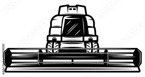 Combine Harvester Silhouette Illustration