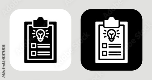 Idea Score Icon In Black and White Glyph Style