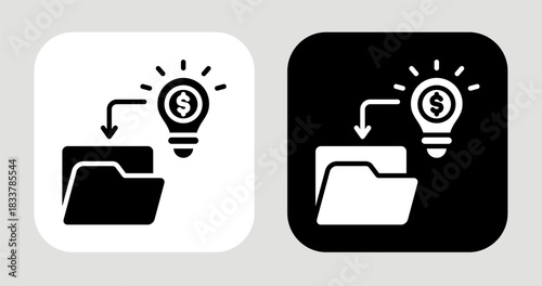 Value Sorting Icon In Black and White Glyph Style