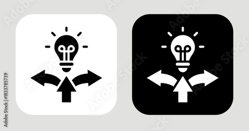 Select Path Icon In Black and White Glyph Style