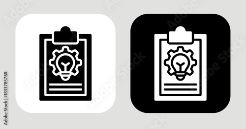 Smart Evaluation Icon In Black and White Glyph Style
