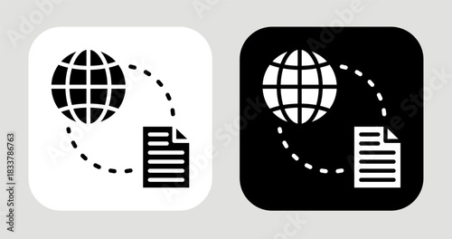Research Network Icon In Black and White Glyph Style