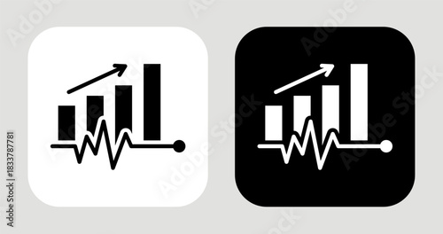 Demand Pulse Icon In Black and White Glyph Style