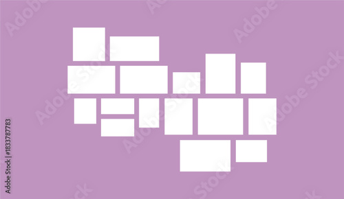 Pictures or photos frame collage layout abstract photo frames and digital photo wall template
