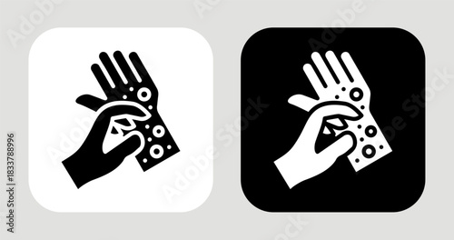 Itching Icon In Black and White Glyph Style